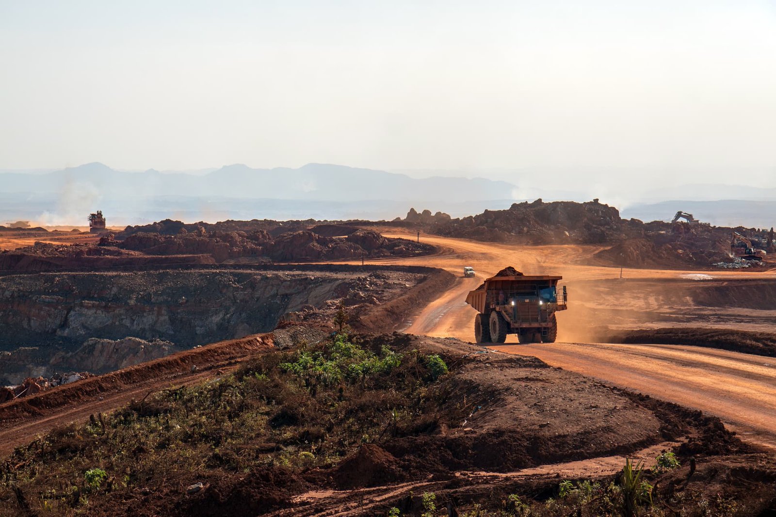 Mining access and industrial operations in an open-pit mine